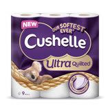Cushelle Ultra Quilted 3-Ply Toilet Tissue, Pack of 9 Rolls